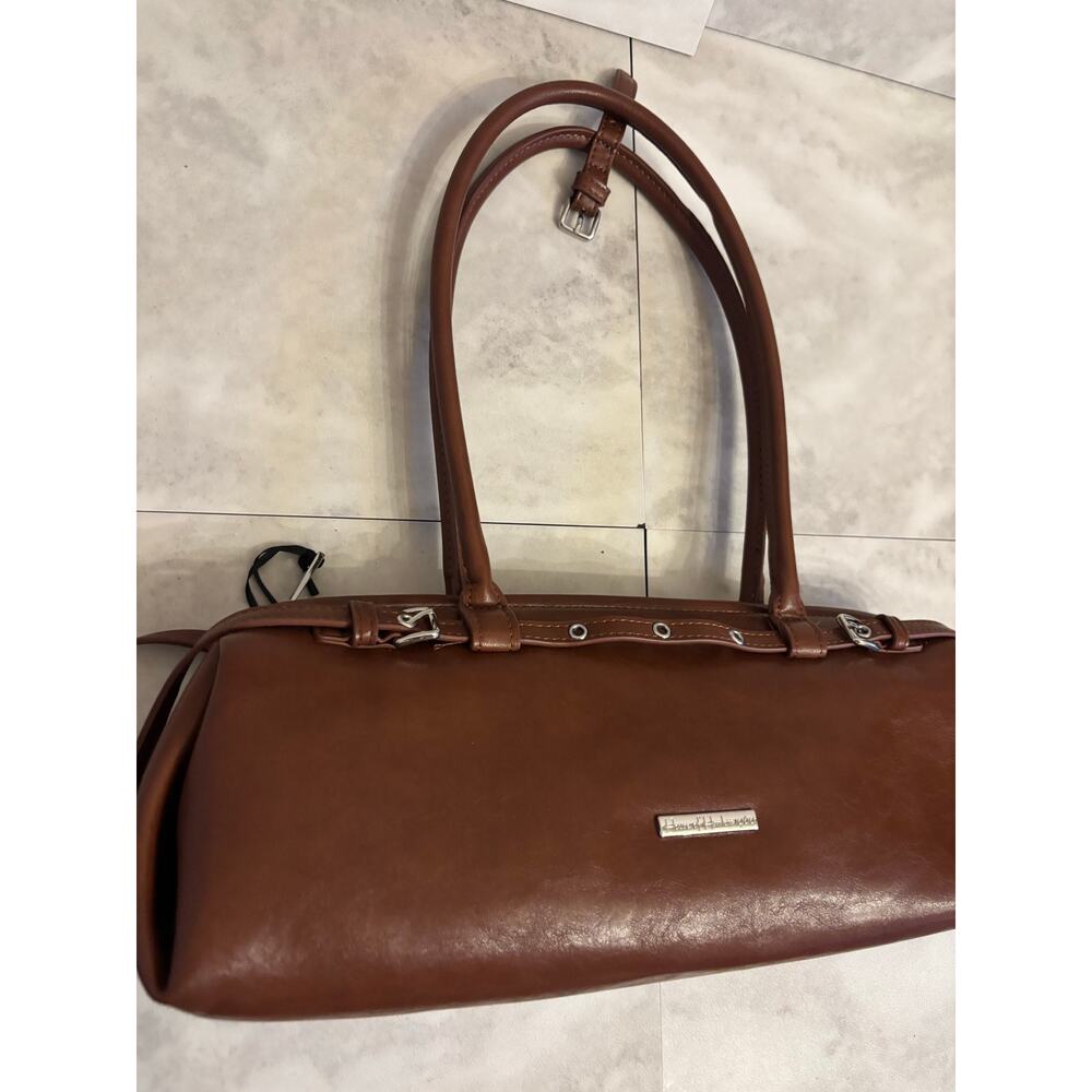 House Of Harlow Autumn Brown Vegan Leather Shoulder Bag Purse NWT Baguette - Picture 3 of 9